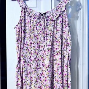 Torrid Floral Tank Top - Pink and Gold - NWOT size 2